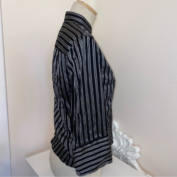 Zara silver metallic stripe blouse - Picture 6 of 6